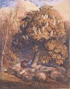 Samuel Palmer Pastoral with a Horse Chestnut Tree oil on canvas